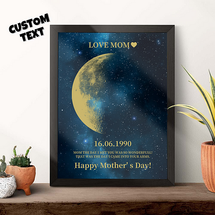 Custom for Mom Art Frame/REAL MOON PHASE Mother's Day Gift